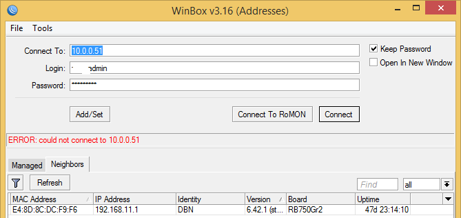 Winbox Mikrotik router Winbox application IP-Address TCP protocol