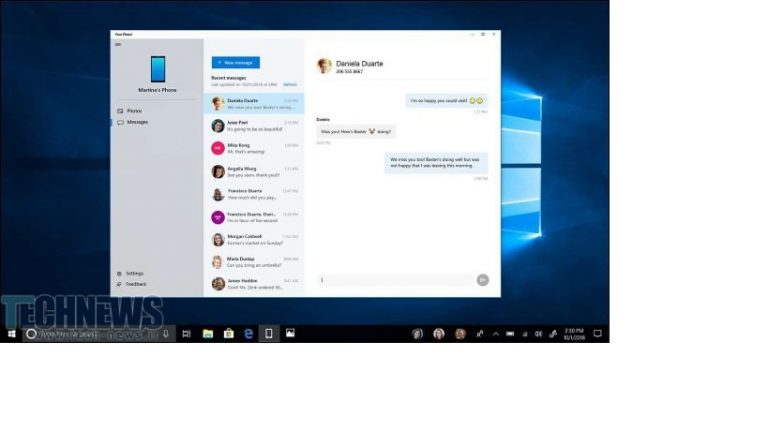 windows 10 send sms from pc