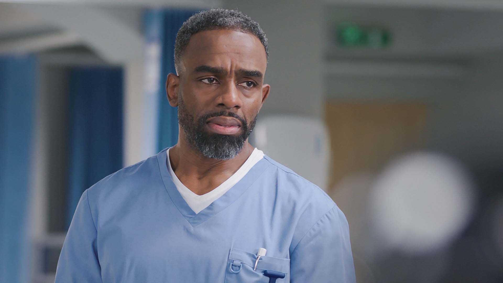 Chuckie Van in the hospital in the series Casualty