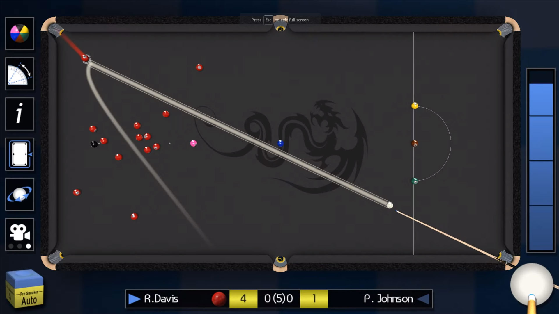 How to aim the red ball in Pro Snooker 2021
