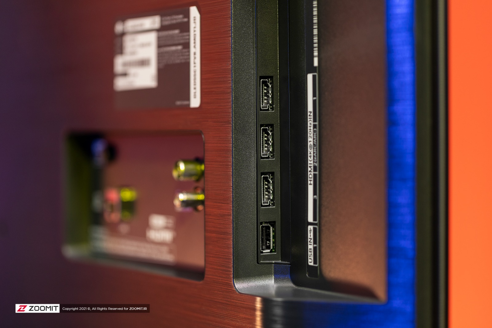 LG C1 OLED TV side ports