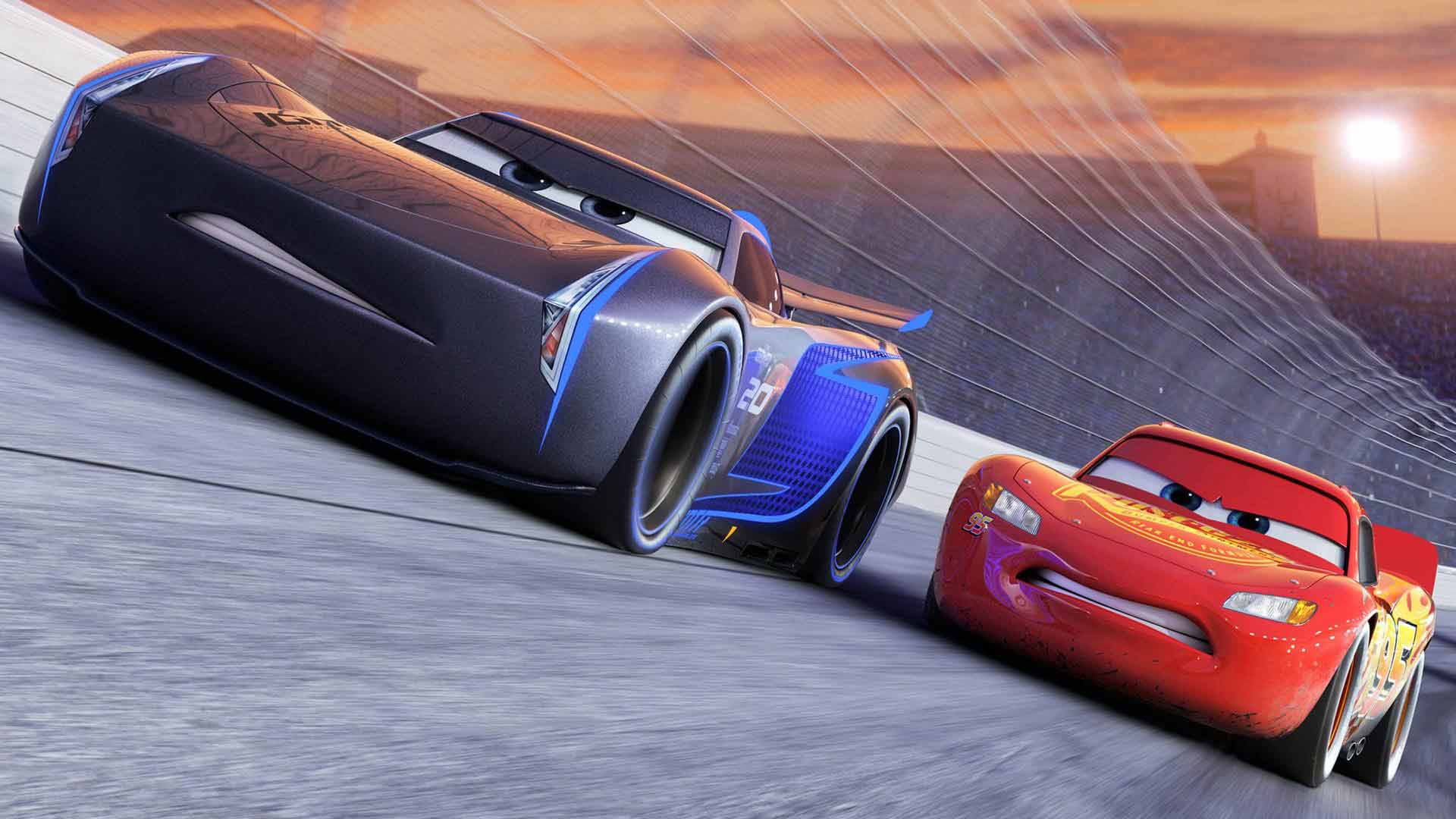 McQueen racing in car animation