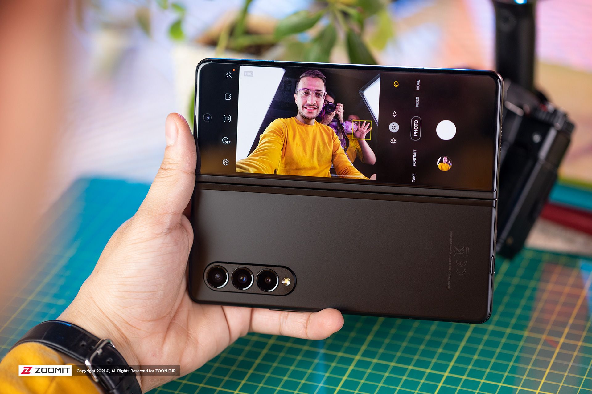 Selfie with Galaxy Z Fold 3 main camera