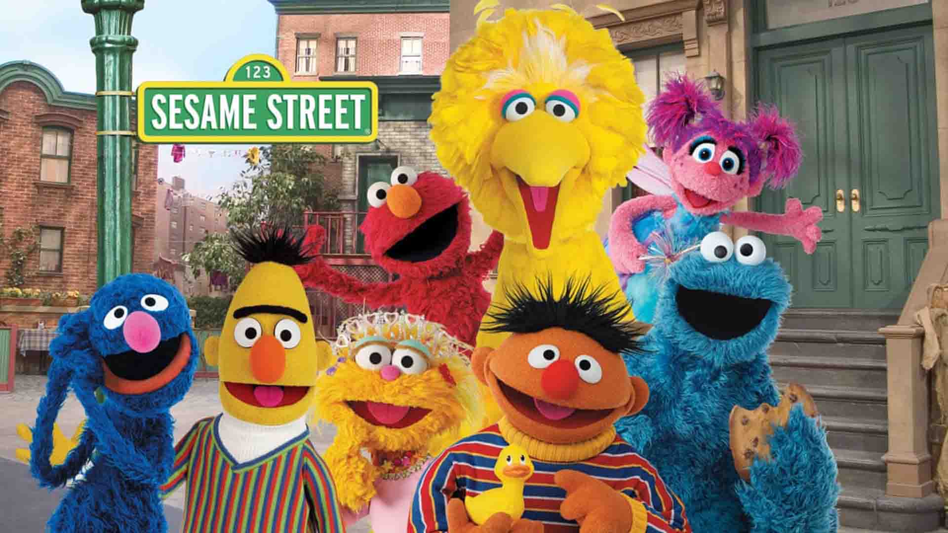 Sesame Street colorful dolls together