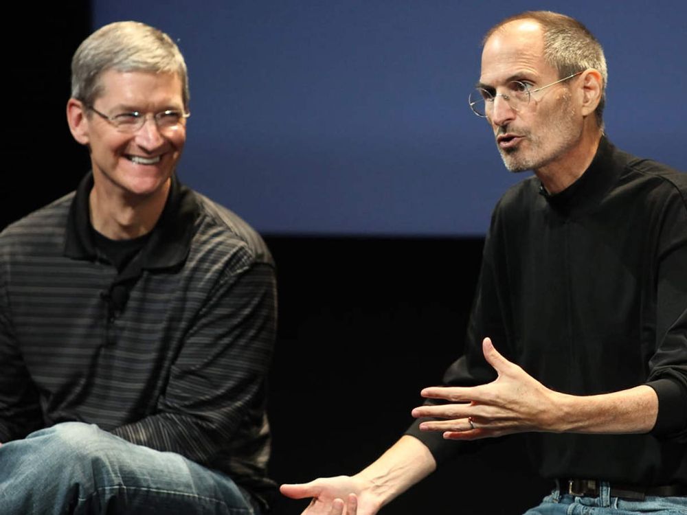 Steve Jobs and Tim Cook