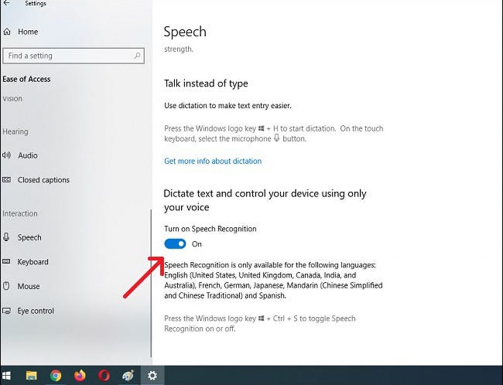speech to type windows 10