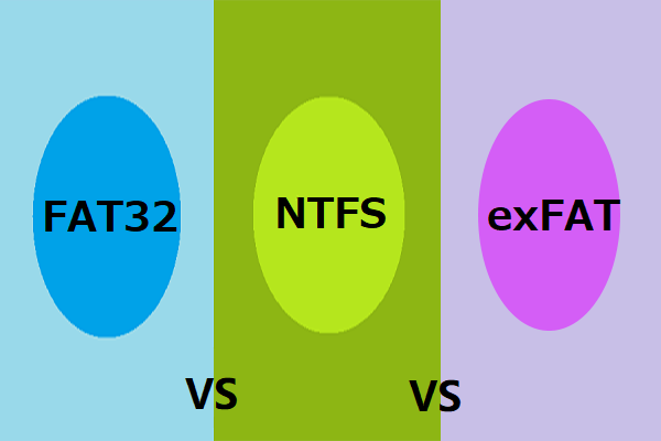 FAT32, NTFS and exFAT file systems