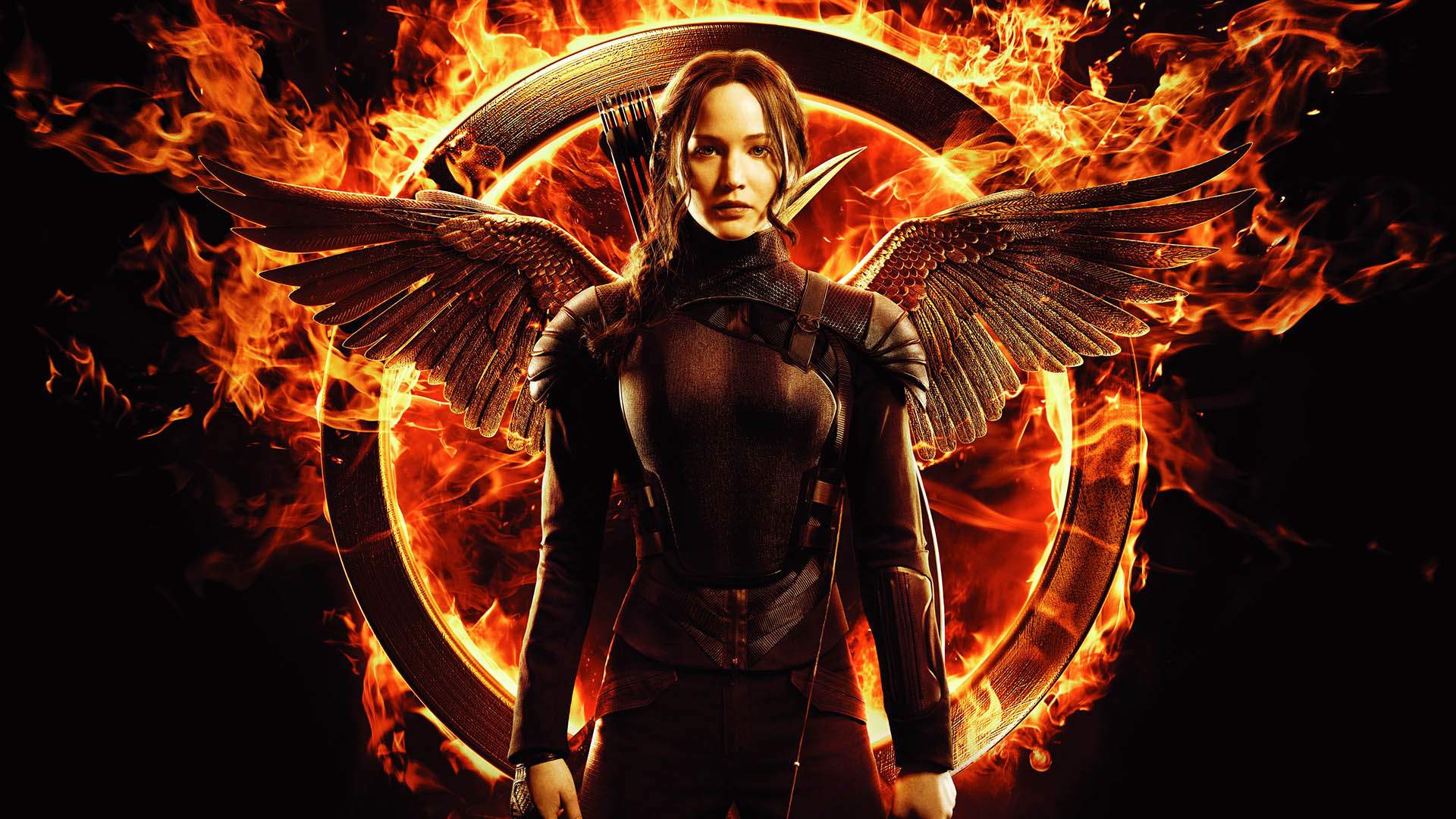 The cover of the movie The Hunger Games with Jennifer Lawrence