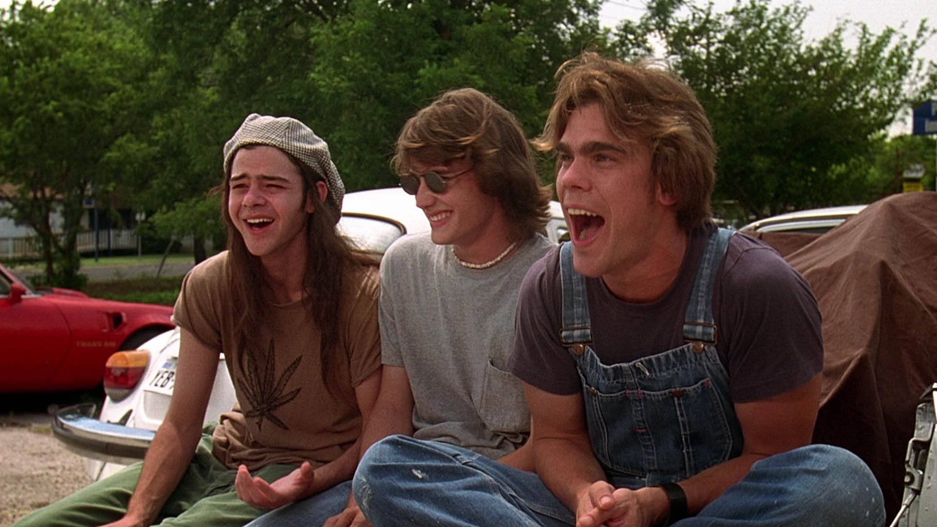 The main characters of Dazed and Confused are laughing