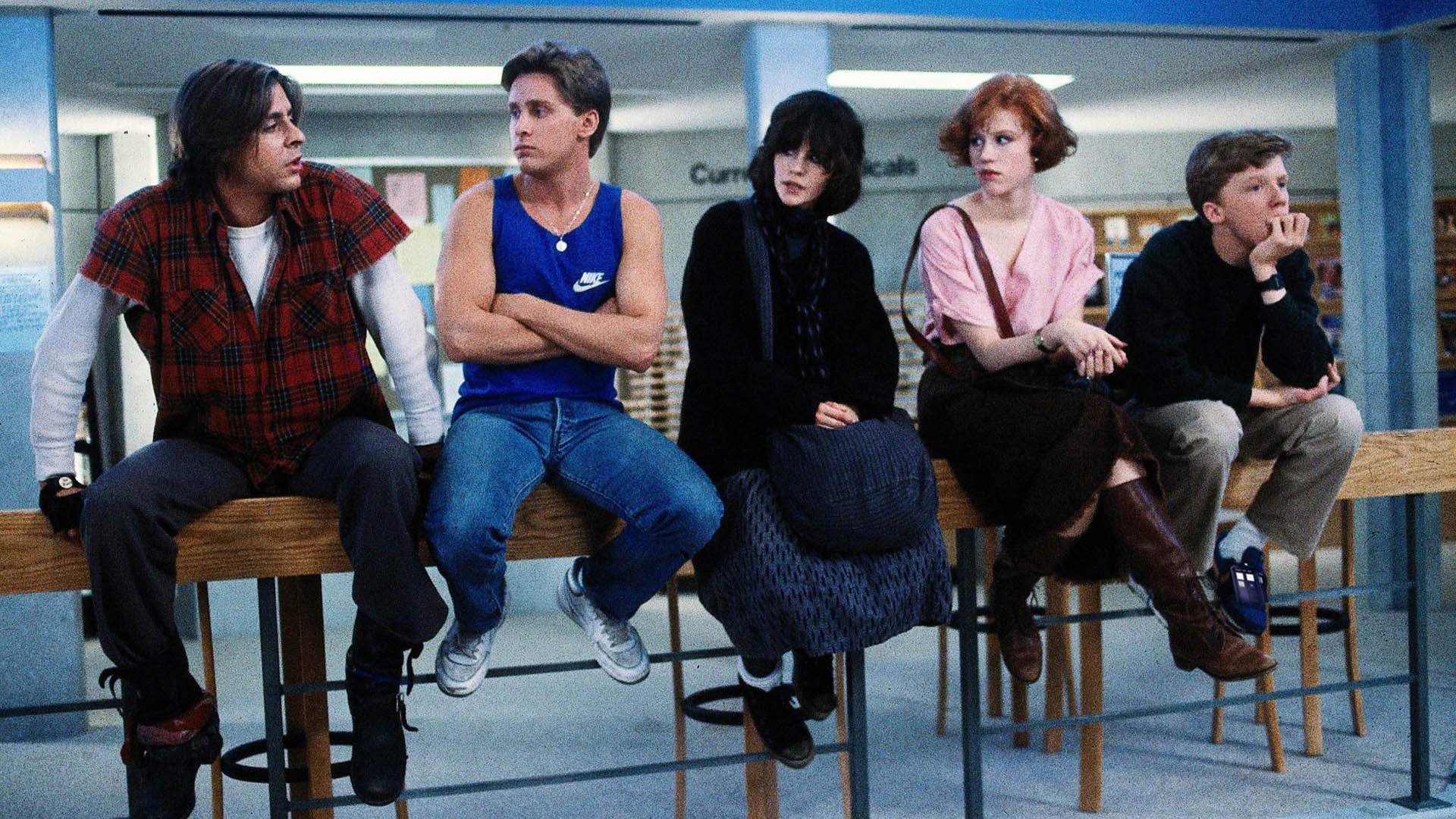 The main characters of The Breakfast Club are talking in a punitive session