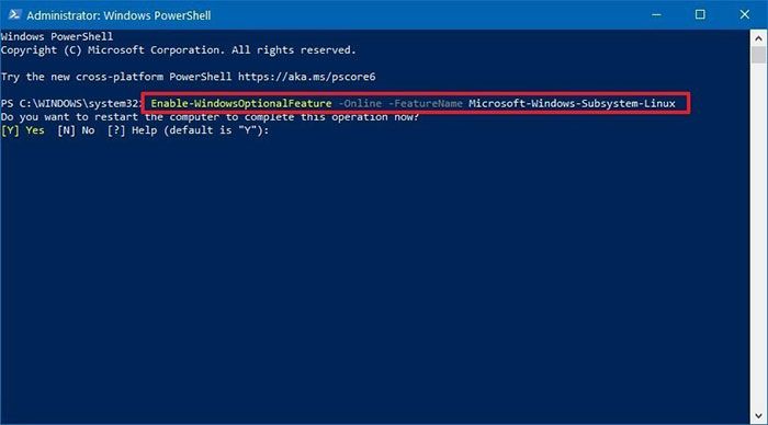 wsl with powershell