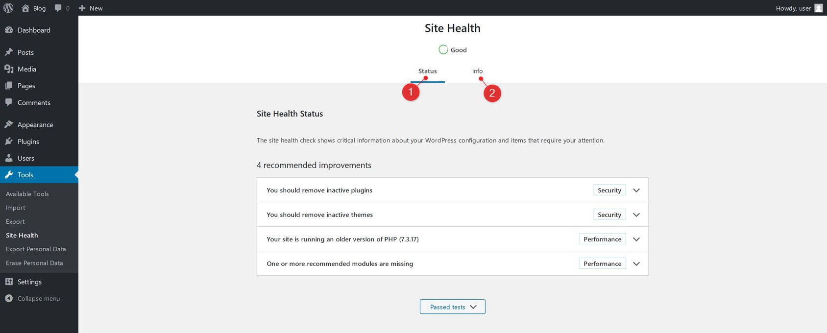 The WordPress Dashboard