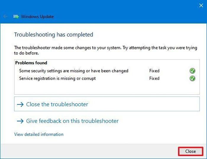 close troubleshooter