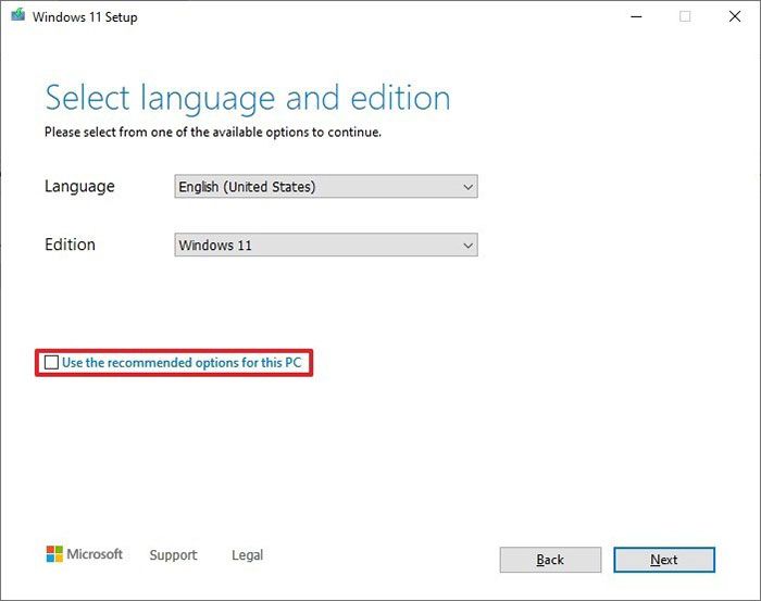 Select language and version