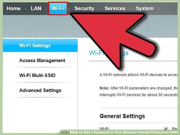 Find wireless security settings