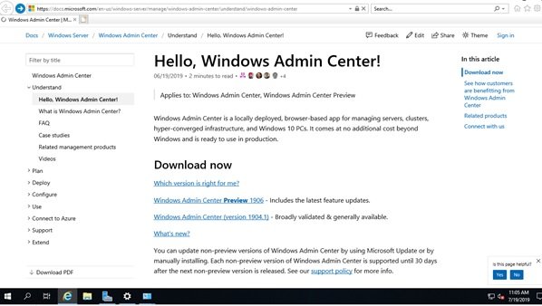 Introduction to Windows Admin Center in Windows Server 2019