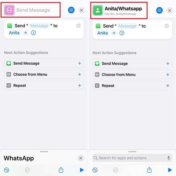 Create shortcuts from WhatsApp contacts on iPhone 5