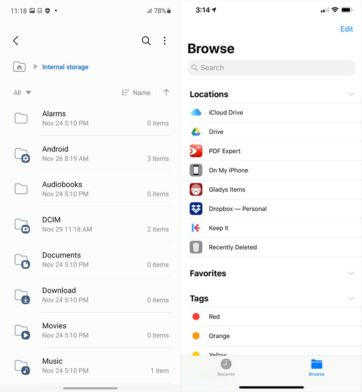 File management on Android and iOS