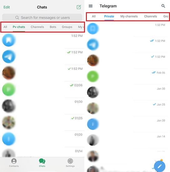 Folder chats in Telegram 9-3