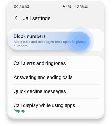 How to block phone numbers on a Samsung phone
