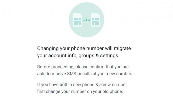 Change phone number in WhatsApp
