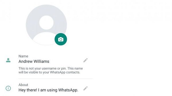 Create a profile on WhatsApp