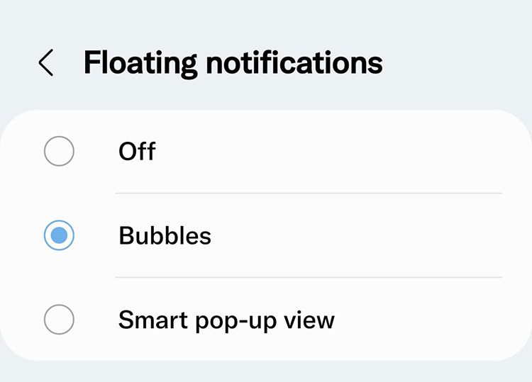 Floating notifications in One UI