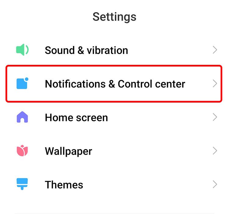 MIUI notification settings