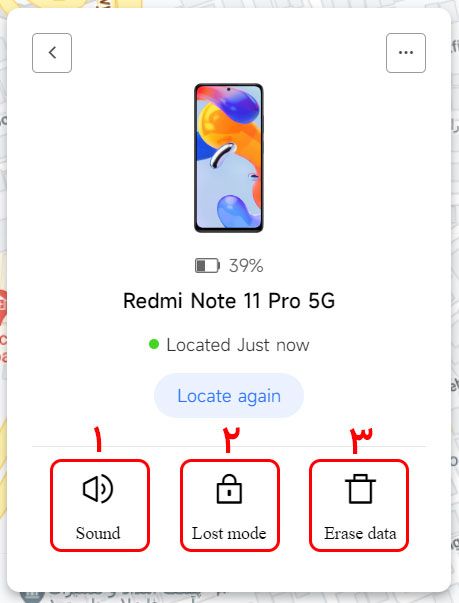 Xiaomi phone tracking on Xiaomi Cloud site