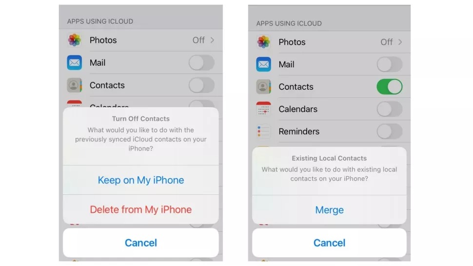 Direct contact retrieval on iPhone