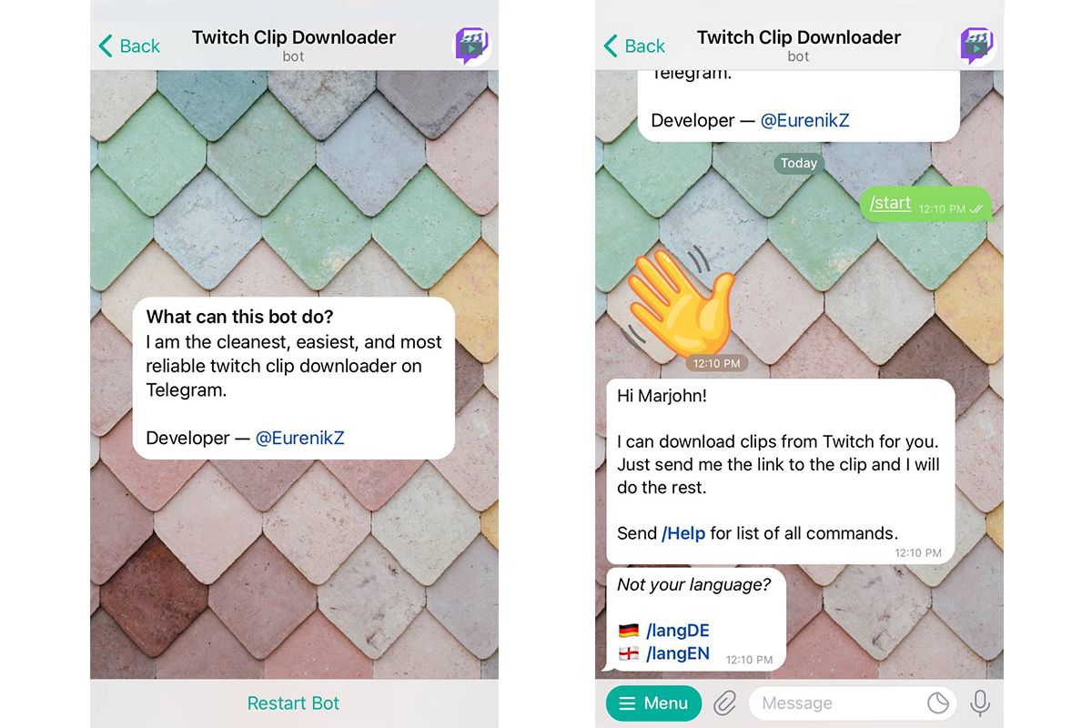 Download video from Twitch with Bot Telegram