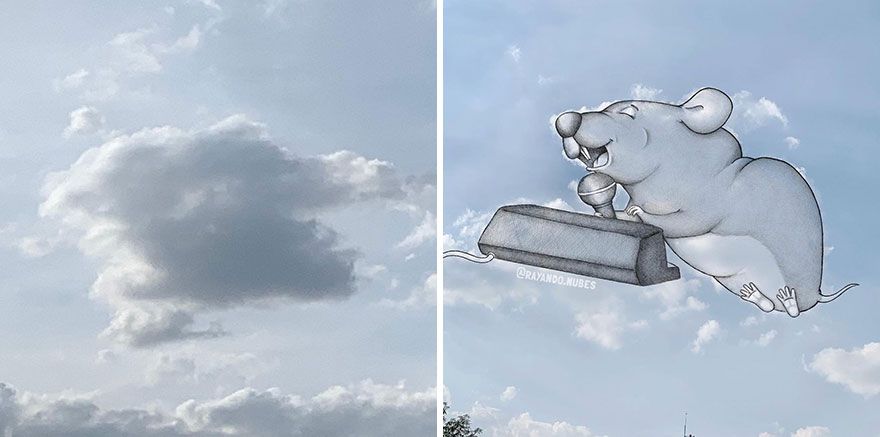 Figure in the clouds