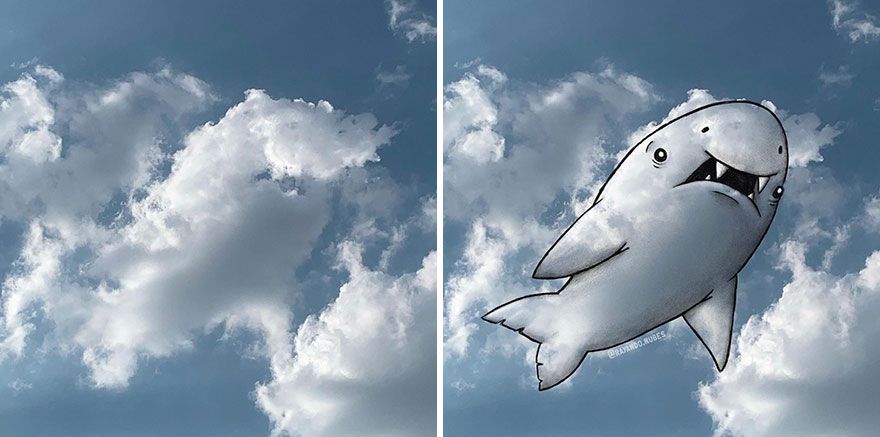 Figure in the clouds