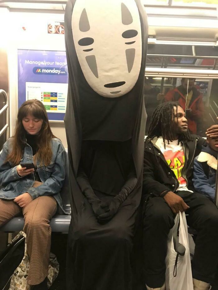 Strange subway passengers