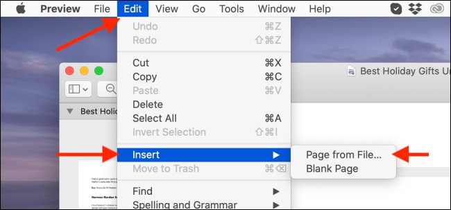 2- Integrate several PDF files on Mac with Preview app
