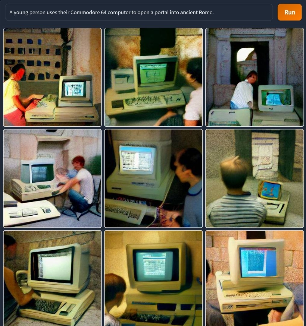 Dall-E Mini service - a person using Commodore 64