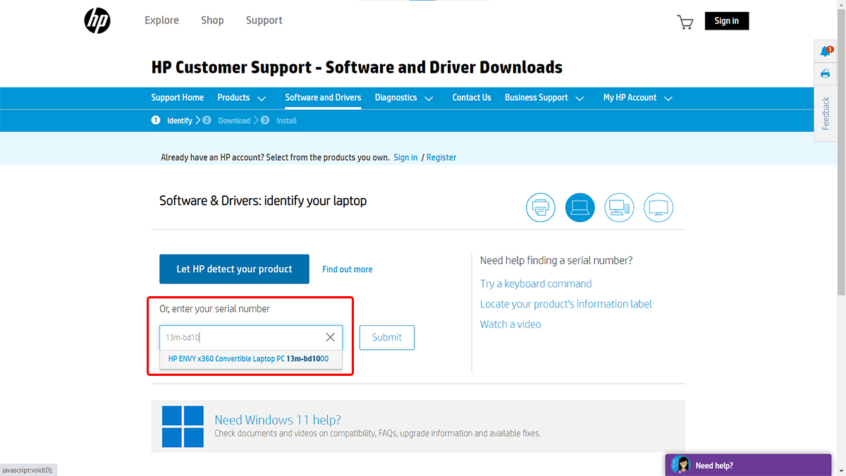 Download HP drivers