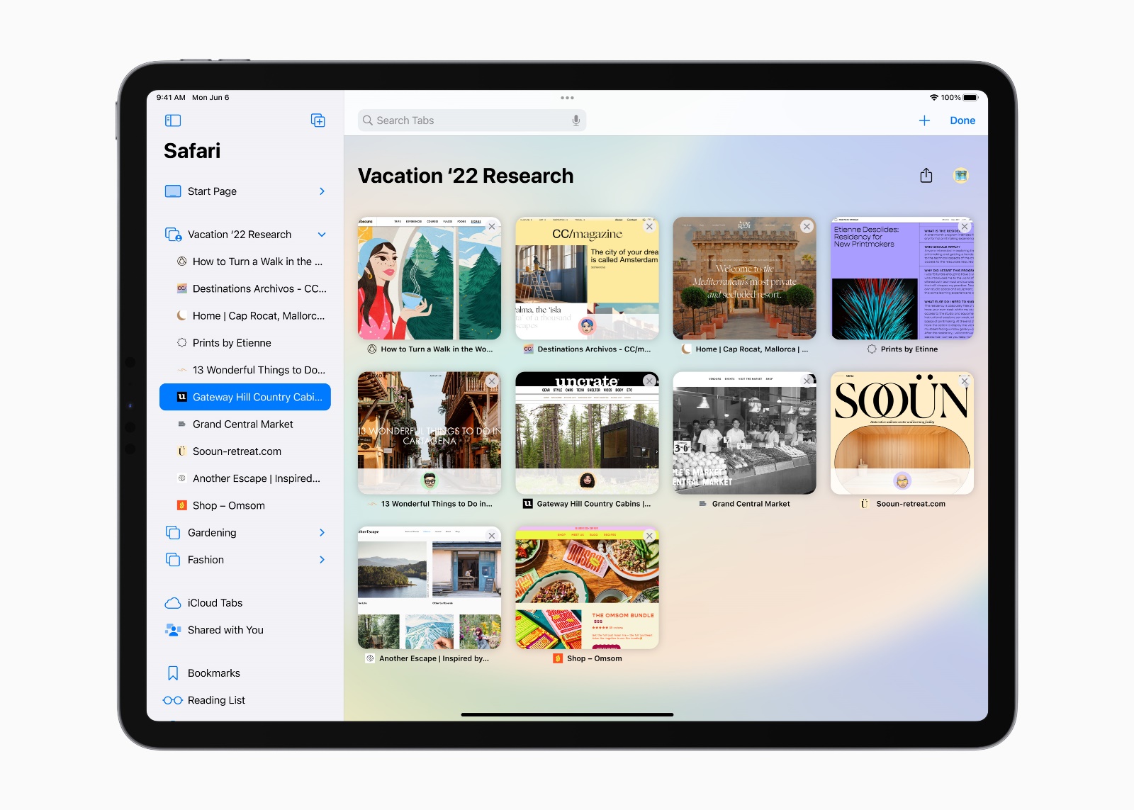 Shared Tab Group feature on iPadOS 16