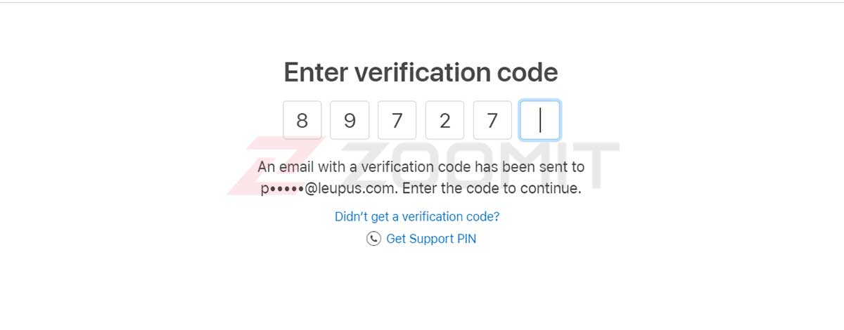Enter the Apple ID verification code