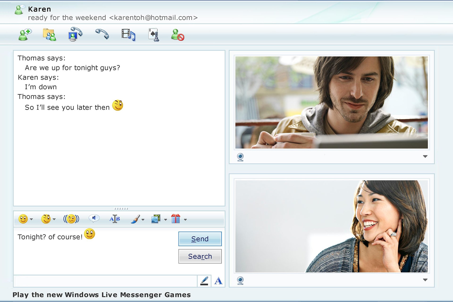 Microsoft's MSN Messenger user interface