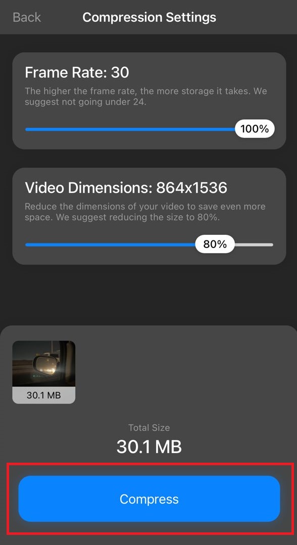1-Reduce video size on iPhone with Compress Videos & Resize Video app