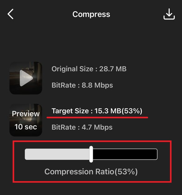 2- Reduce the volume of videos on iPhone with Video Compress