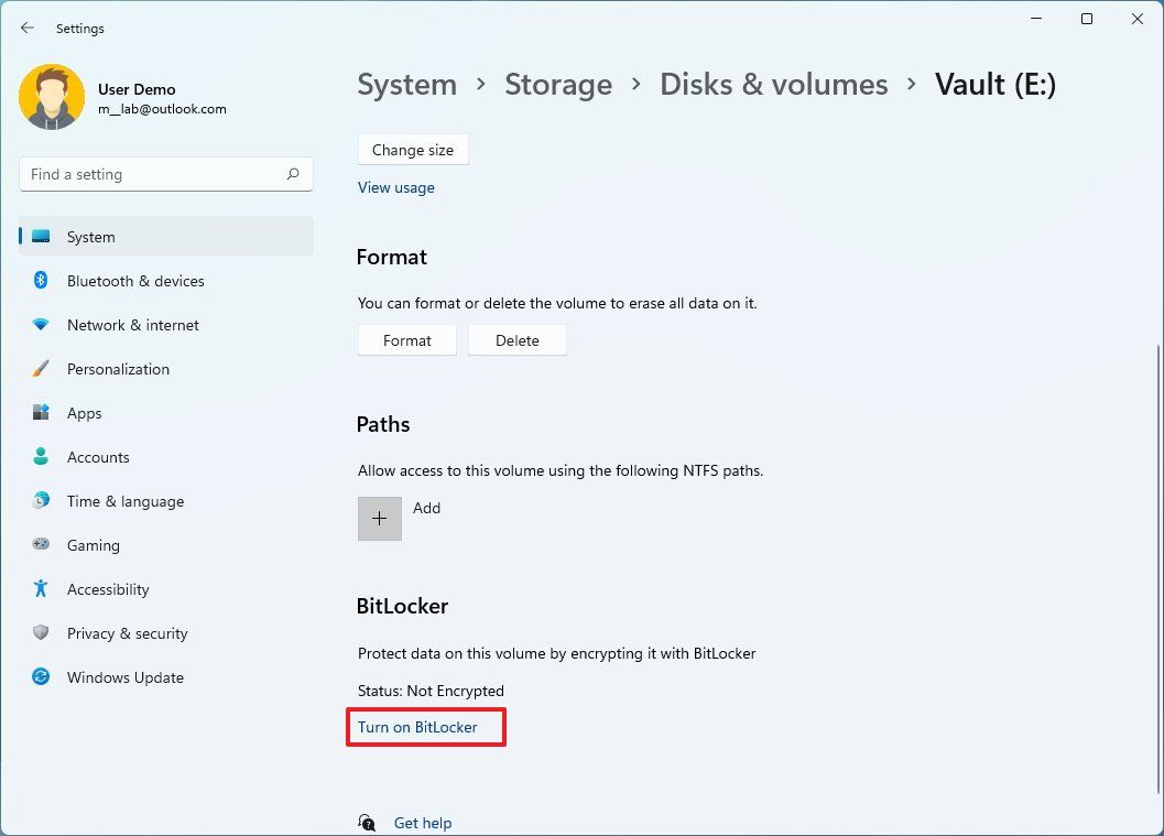 2- Virtual drive encryption with BitLocker in Windows 11