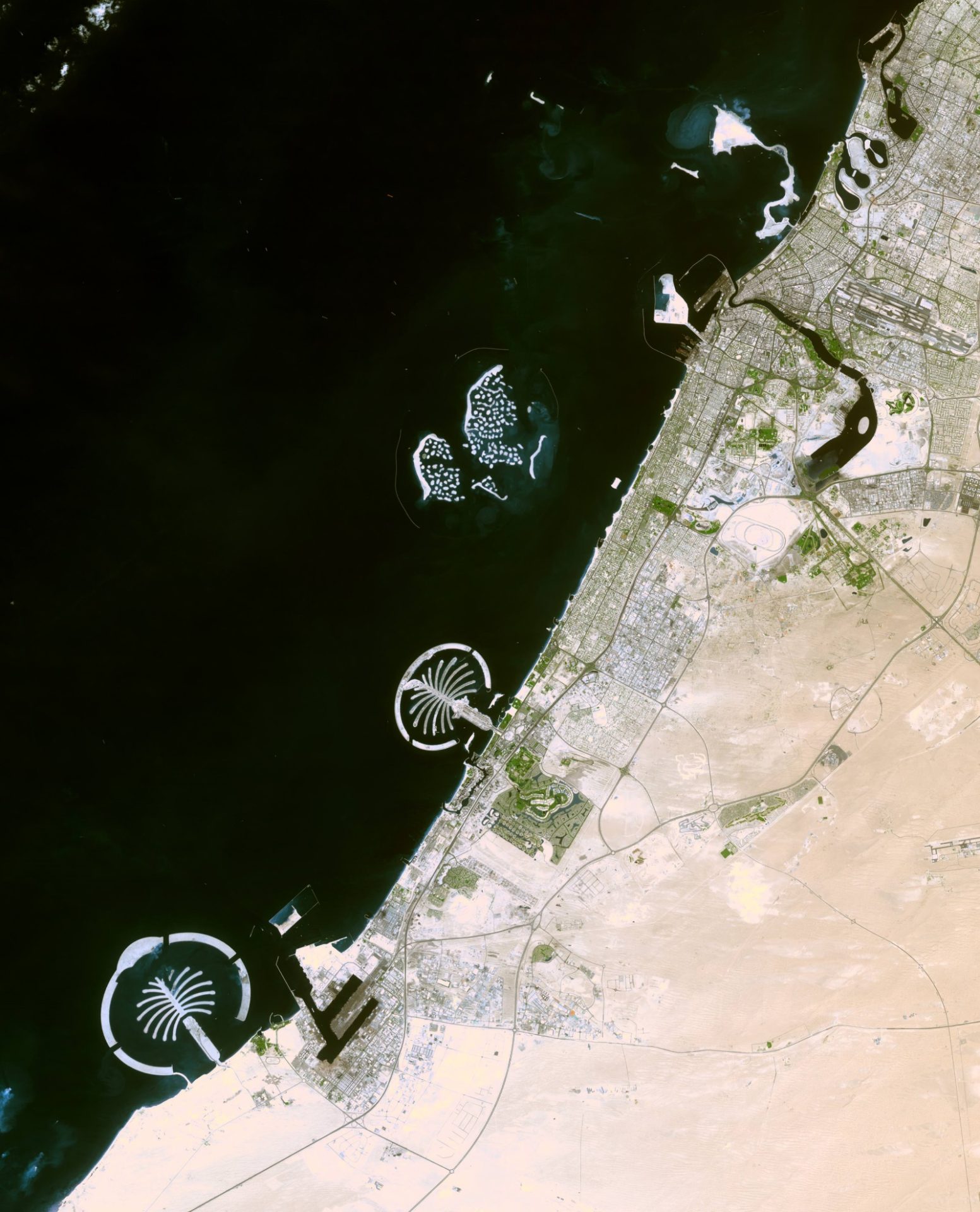 Dubai Palm Islands from space