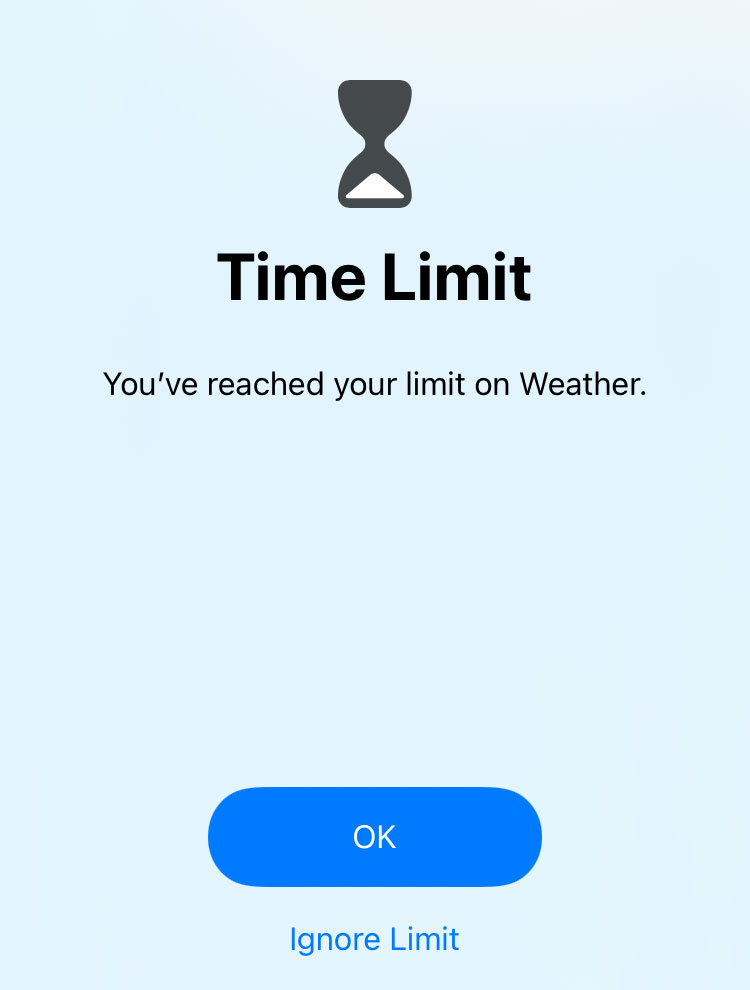 Expiration of application time on iPhone