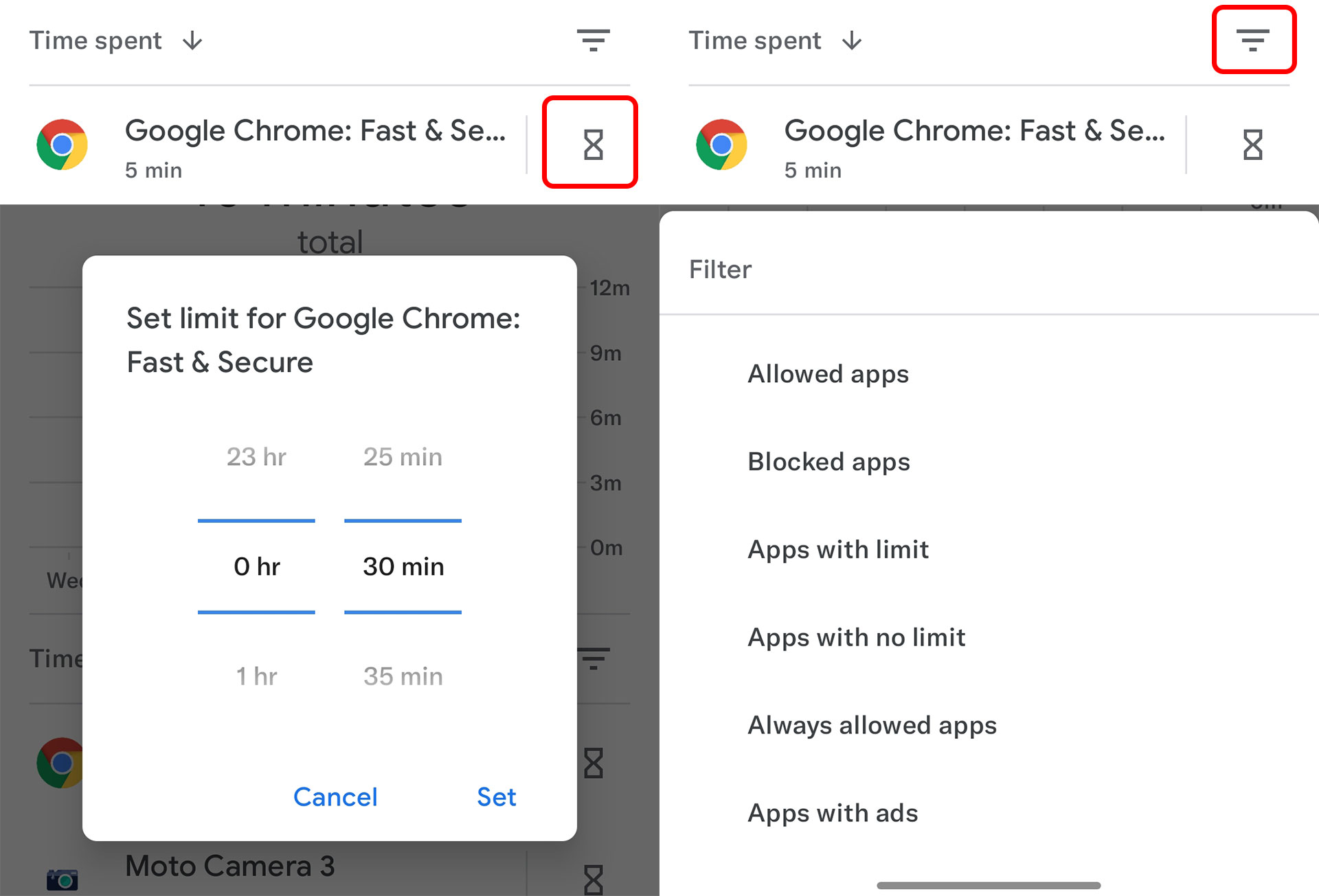 Limit the amount of time apps can be used in Google Family Link