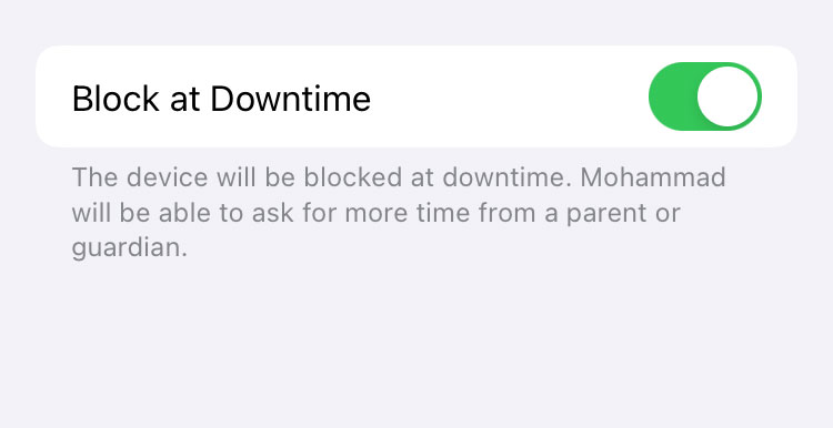 Lock the entire iPhone during Downtime