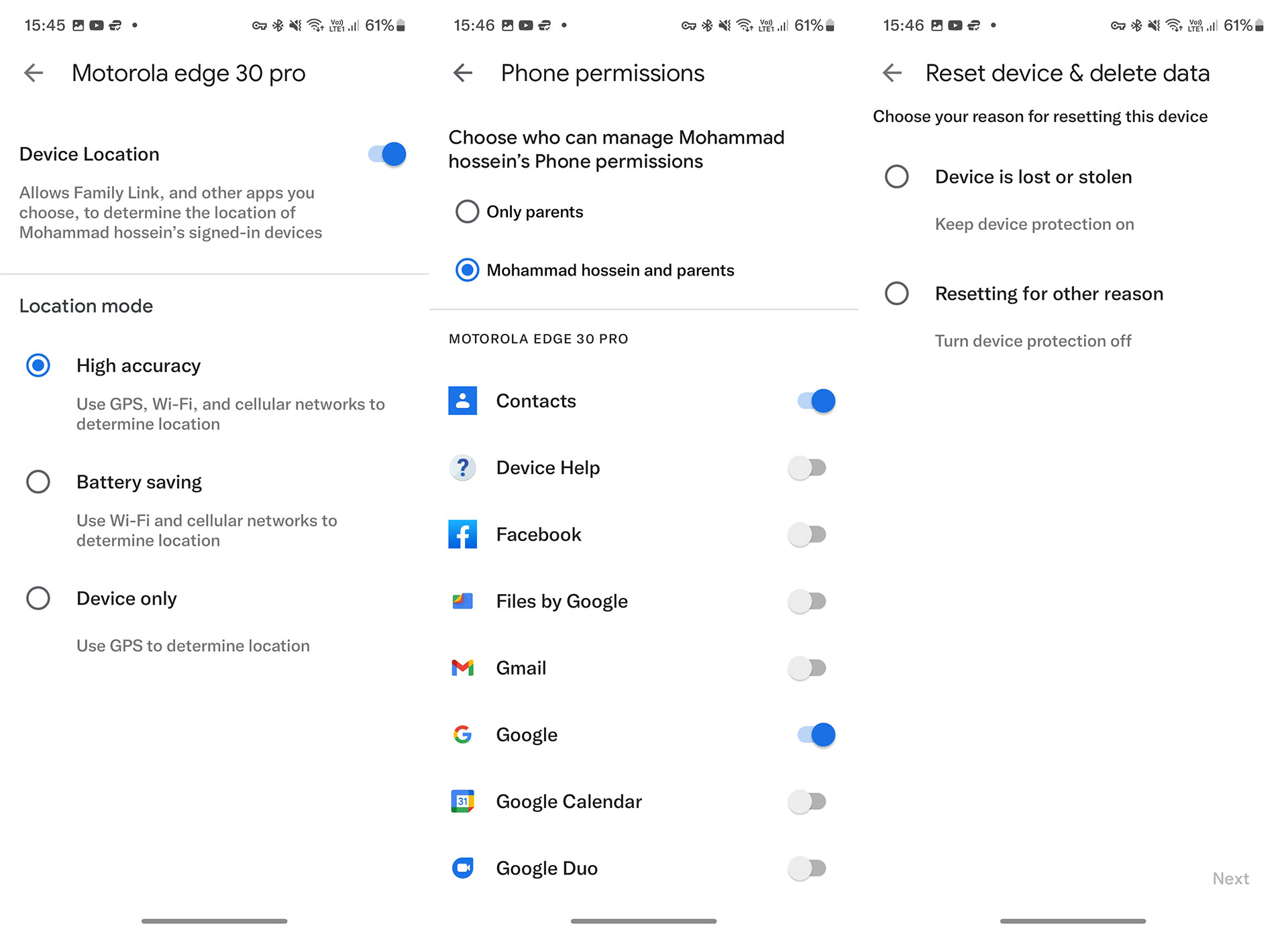 Remote phone management with Google Family Link