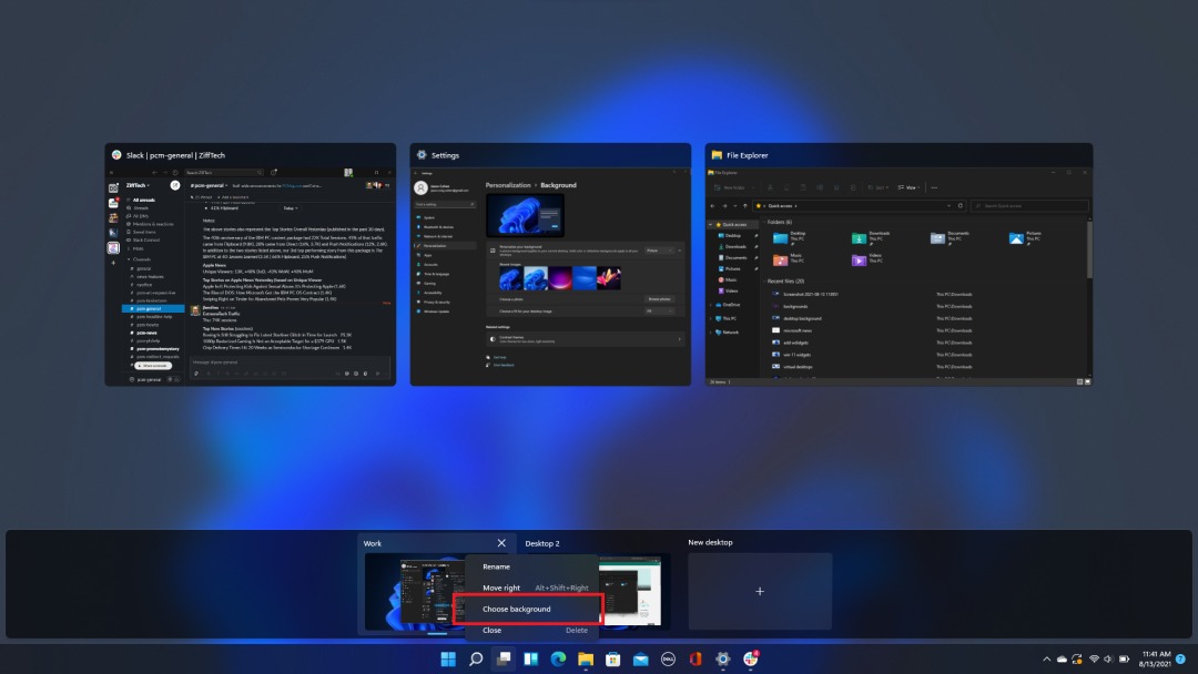 1- Change the background of the Windows 11 virtual desktop