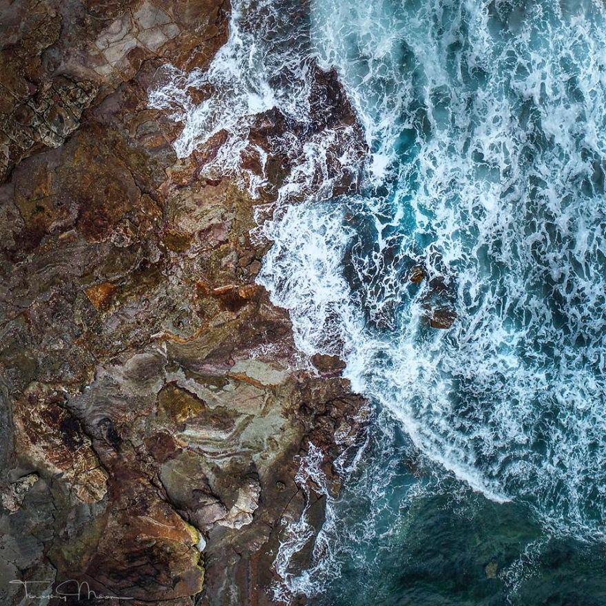 Aerial abstract photography of the coastline / Timothy Moon
